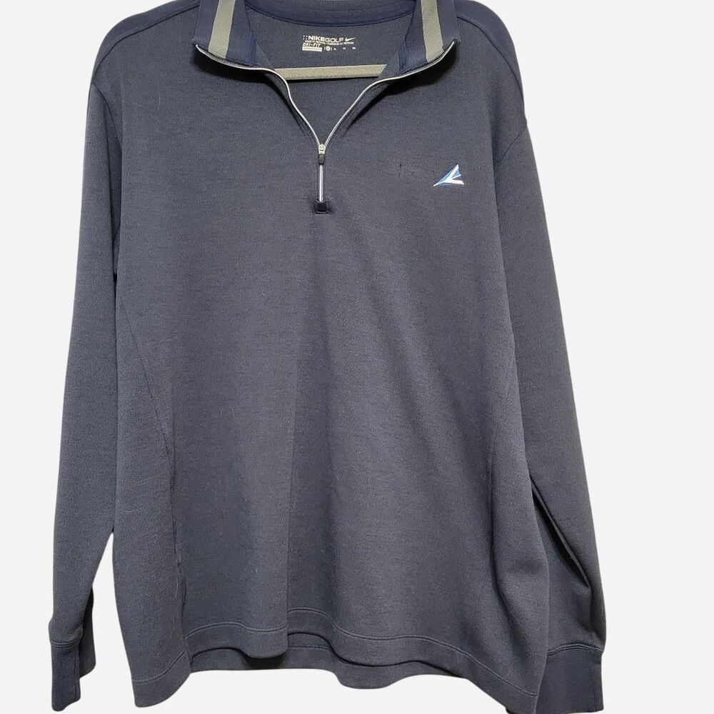 Nike Golf Dri Fit Men's XL Navy and Blue Quarter Zip Pull Over